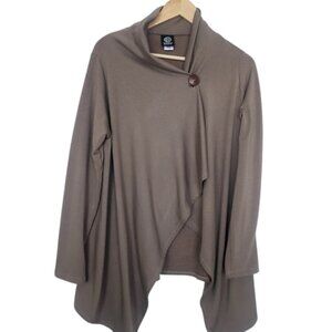 Waterfall Shape Bobeau Women's Sz XL Long Tan Cardigan Sweater